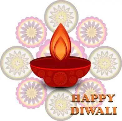 beautiful stylish rangoli happy diwali colorful hindu diya festival background