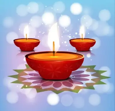 beautiful stylish rangoli happy diwali colorful hindu diya festival background