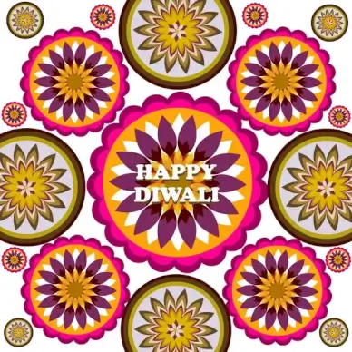 beautiful stylish rangoli happy diwali colorful hindu diya festival background