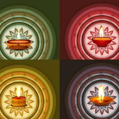 beautiful stylish rangoli happy diwali colorful hindu diya festival background