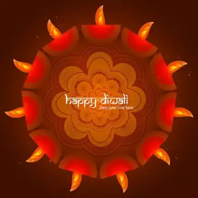 beautiful stylish rangoli happy diwali colorful hindu diya festival background