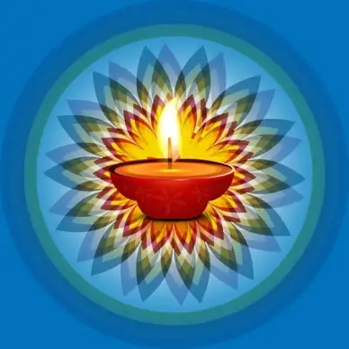 beautiful stylish rangoli happy diwali colorful hindu diya festival background