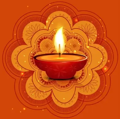 beautiful stylish rangoli happy diwali colorful hindu diya festival background