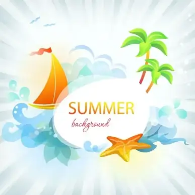 beautiful summer card 03 vector
