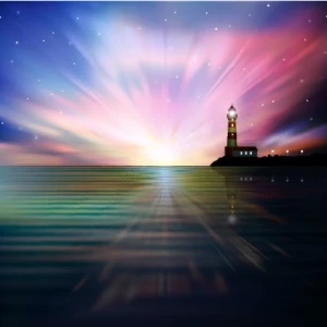 beautiful sunrise landscape vector set