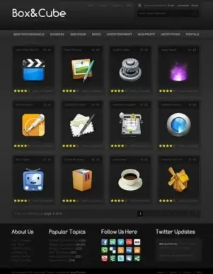 beautiful ui icons website template psd layered