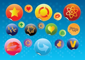 decorative sticker templates round design colorful sign sketch