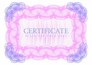 certificate frame template symmetric design seamless curves ornament