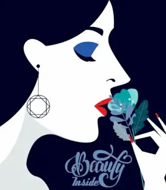 beauty banner woman face sketch closeup design