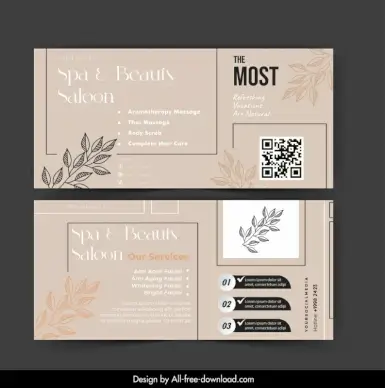  beauty salon banner template classical elegant leaves layout
