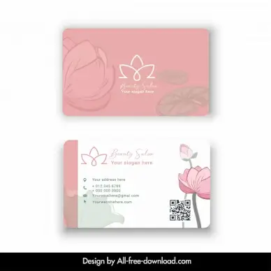 beauty salon namecard template elegant classic lotus 