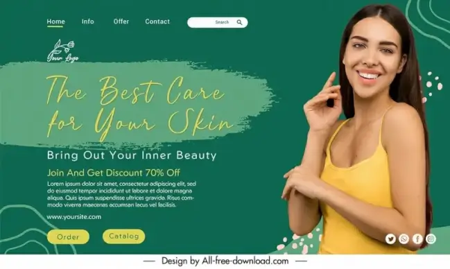  beauty salon sale landing page template happy lady