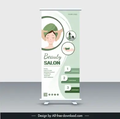 beauty salon standee template cute cartoon lady