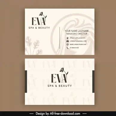 beauty spa agency business card template classical blurred woman face