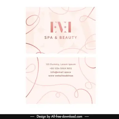 beauty spa agency business card templates dynamic abstract curves