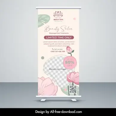 beauty spa salon banner template elegant lotus decor