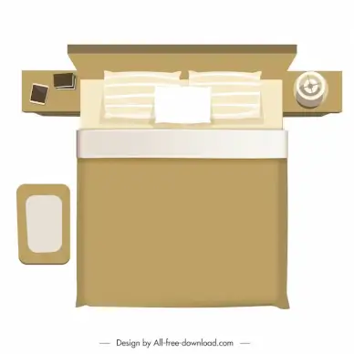 bedroom decor template top view sketch