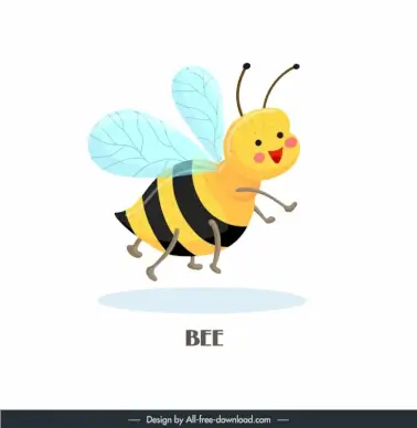 bee design elements cute cartoon
