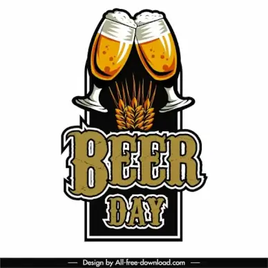 beer label template flat retro glasses oat sketch