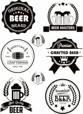 beer labels collection classical black white decor