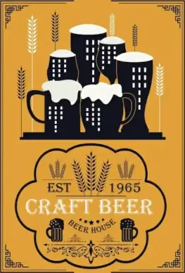beer promotion banner classical decor black glass icons