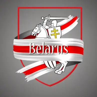 belarus flag and emblem official national colors belarus 3d realistic ribbon belarusian waving red and white vector patriotic glory flag stripe sign vector illustration emblem design for poster or print