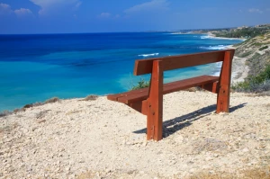 bench blue coast