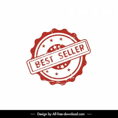 best seller stamp template retro flat serrated shape stars decor