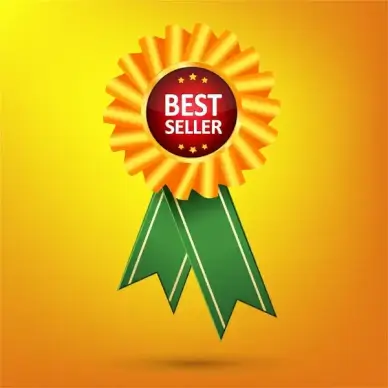 best seller vector design with gold medal illustration