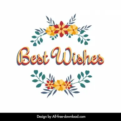 best wishes birthday quotes template elegant classical flowers wreath decor