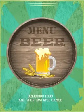 beverage menu with funny ray background