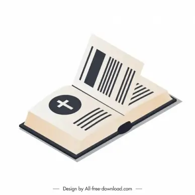 bible book icon open 3d sketch