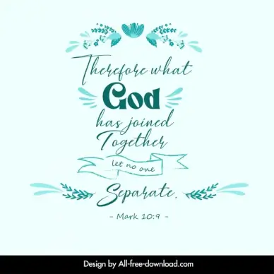 bible verses for wedding day typography template elegant classical handdrawn calligraphy flowers leaf ribbon decor 