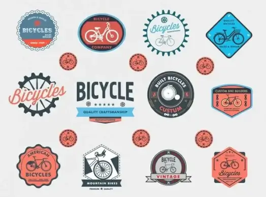 bicycle logos vector illustration in vintage styles