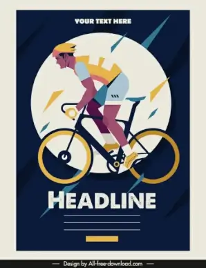 bicycle race poster cyclist icon classical design