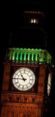 big ben detail at night