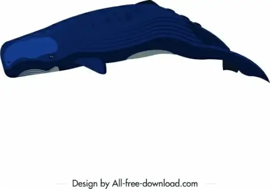 big whale icon colored cartoon sketch