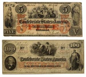 bills confederate states of america dollar