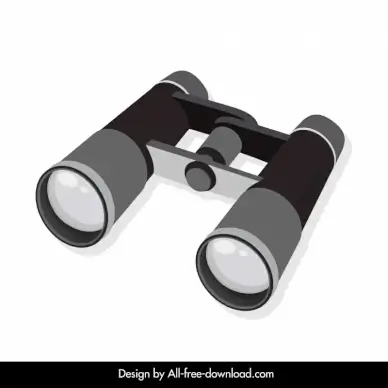 binoculars icon 3d outline 