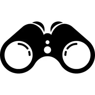 binoculars sign icon 3d contrast black white outline