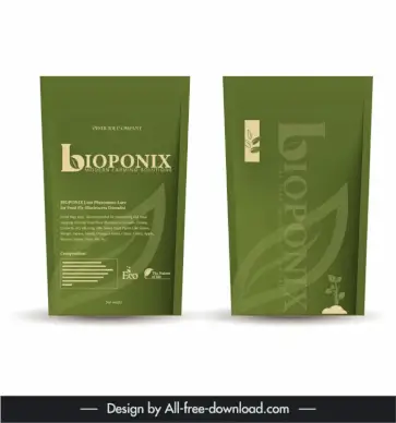 bioponix pesticide company package template elegant flat blurred leaves texts decor