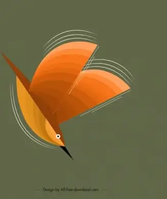 bird background flying sparrow icon colored classical design