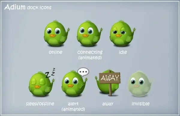 Birdie Adium Dock Icons icons pack