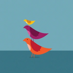 birds growing together vector