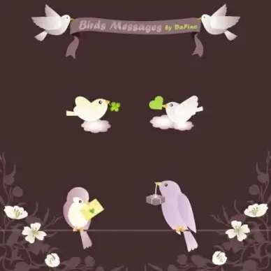 Birds Messages Vector Graphics
