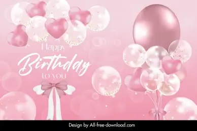 birthday backdrop template elegant modern balloon knots