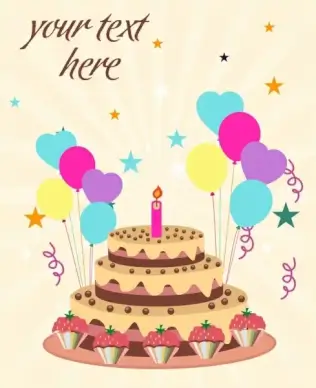 birthday cake background eventful decoration ballons decoration