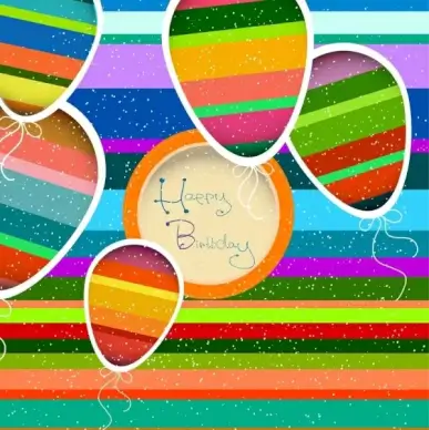 birthday card background colorful lame balloons decoration