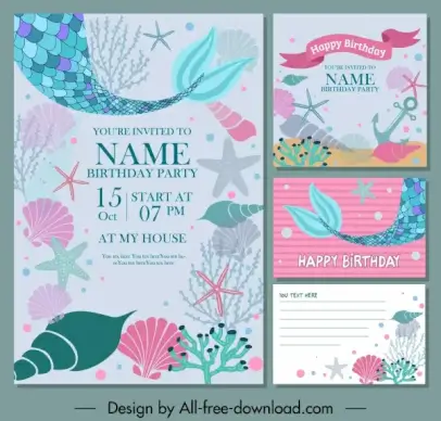 birthday card backgrounds marine creatures decor