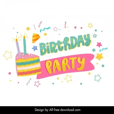 birthday typography design elements dynamic decor